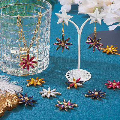 24шт 6 цвета акриловые подвески со стразами FIND-TA0002-79-1