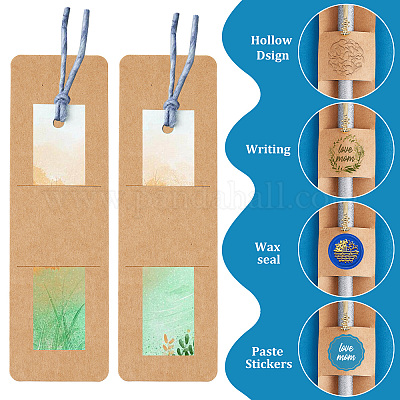 Wholesale GORGECRAFT 60PCS Bookmark 5.9x1.8 Inches DIY Resin Bookmark  Holder Kraft Bookmark Sleeves Blank Display Cards Cardboard Gift Boxes  Cases for Bookmark Wrapping Packaging Supplies Book Lovers 