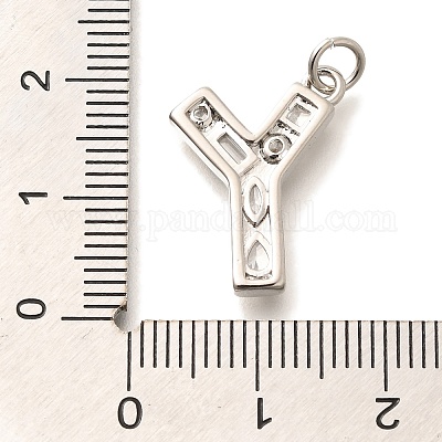 Латунные микропаве прозрачные подвески с фианитом KK-G521-01P-Y-1