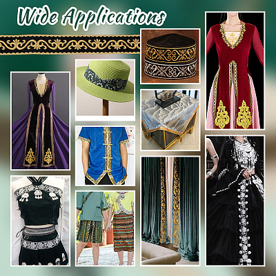 Этнический стиль цветочный узор вышивка полиэстеровые ленты OCOR-WH0104-44A-1