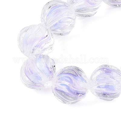 Фактурные внутренние бусины-лэмпворк ручной работы с цветком LAMP-T024-07E-1