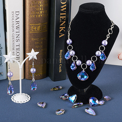 70шт 7 стильные гальванические граненые стеклянные подвески EGLA-TA0001-11-1