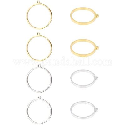 8 шт. 2-х цветные подвески из нержавеющей стали 304 с открытой задней частью и полировкой STAS-UN0031-89-1