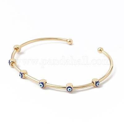 Латунь манжеты браслеты BJEW-A134-02G-04-1