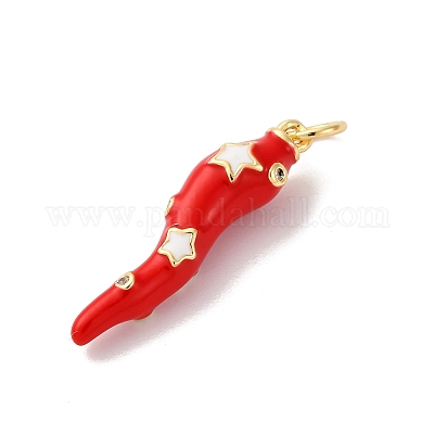 Латунные подвески с микропаве из кубического циркония и эмали KK-Q098-35G-A-1