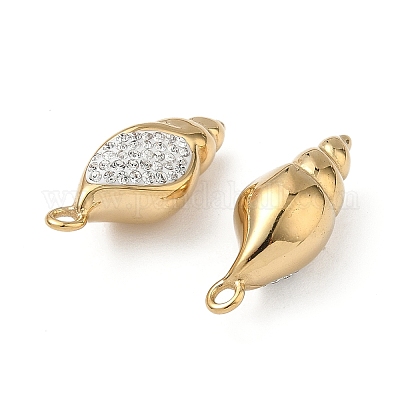 Подвески из нержавеющей стали 304 со стразами из глины STAS-L022-526G-1