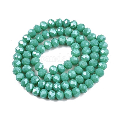 Стеклянные бусины с гальваническим покрытием  EGLA-A044-P6mm-A31-1