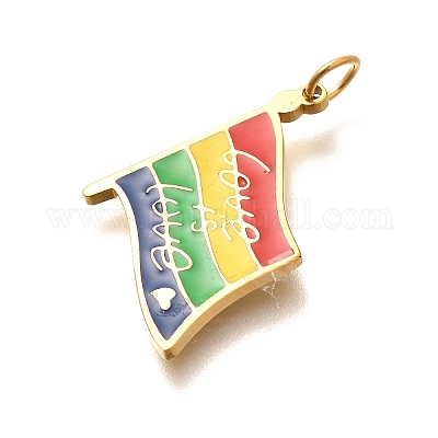 Эмалевые подвески из нержавеющей стали Pride 304 STAS-B079-01G-08-1