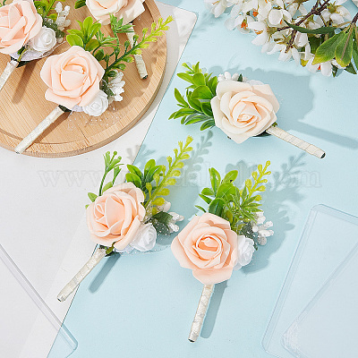 Бутоньерка из искусственного цветка из шелковой ткани AJEW-DR0001-55C-1