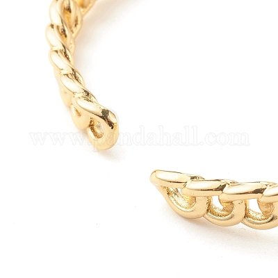 Прозрачный кубический цирконий застежка-тоггл форма открытая манжета браслет BJEW-B054-27G-1