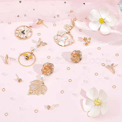 10 шт. 5 стильные латунные серьги-гвоздики KK-CN0001-88-1