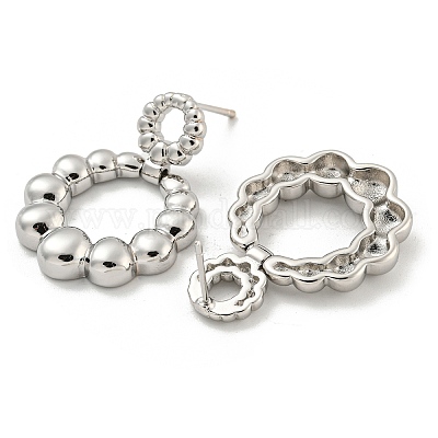 Серьги-гвоздики из латуни с реечным покрытием EJEW-M247-02P-1