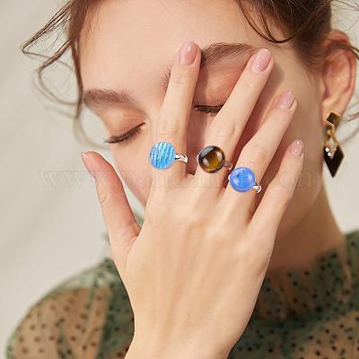 50шт 5 цвета регулируемые компоненты латунного кольца KK-PH0003-33-1