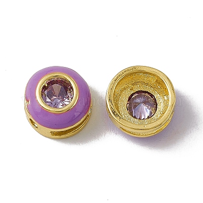 Стойки обшивки латунь кубического циркония бусы KK-C007-15G-04-1