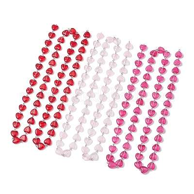 Железные стеклянные цепочки ручной работы в форме сердца AJEW-JB01447-1