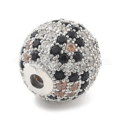 Латунные микро проложить кубического циркония бусы KK-L228-11P-1