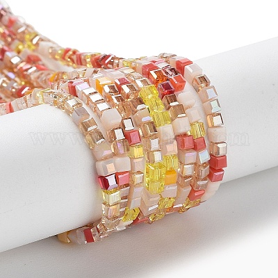 Градиент цвета гальваника стеклянные бусины нити GLAA-E042-05-B01-1