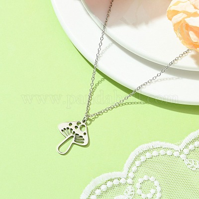 Не тускнеющие подвески-грибы из нержавеющей стали 201 NJEW-JN04562-02-1