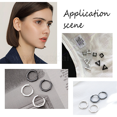 Серьги-кольца Huggie Hoop из нержавеющей стали 304 EJEW-UN0001-36P-1