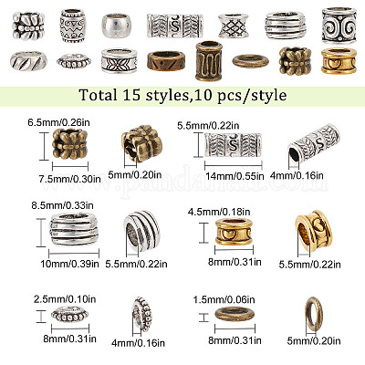 Sunnyclue 1 scatola 150 pezzi perline dreadlocks perline per