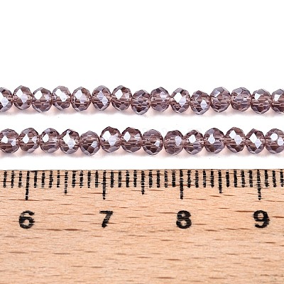 Стеклянные бусины с гальваническим покрытием  EGLA-A044-T2mm-A07-1