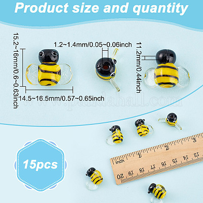 15шт ручной работы бусины лэмпворк LAMP-GO0001-15-1