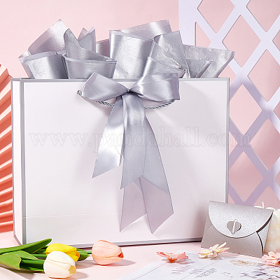 2 шт. прямоугольные бумажные подарочные пакеты с ручками для хранения и лентами ABAG-SP0001-05A-1