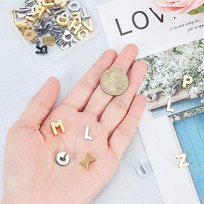 Wholesale NBEADS 156 Pcs Alphabet A-Z Letter Slide Charm