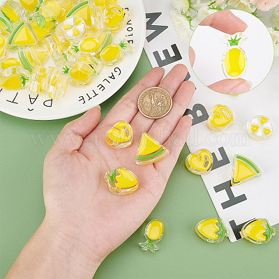 40шт 5 стильные прозрачные эмалевые акриловые бусины TACR-SC0001-10-1