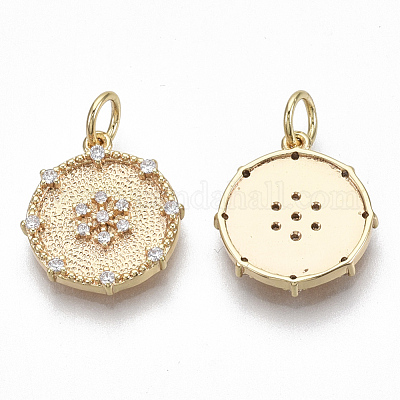 Латунные микропаве прозрачные подвески с фианитом KK-S356-016G-NF-1