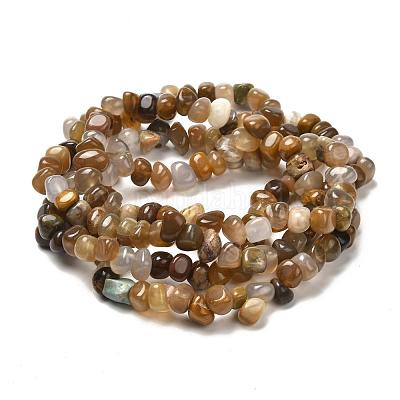 Природные окаменелое дерево бисер пряди G-G031-01-1