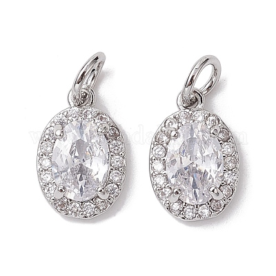 Латунные микропаве прозрачные кубические циркониевые подвески KK-K360-17P-1