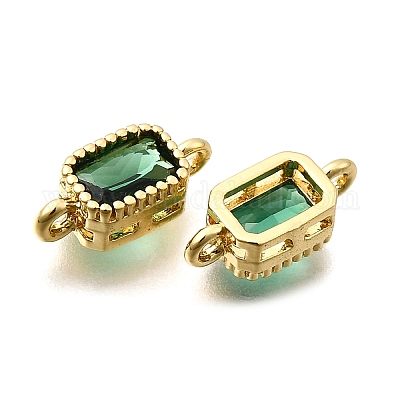 Настоящие 18k позолоченные латунные соединители с микропаве с кубическим цирконием ZIRC-L100-009G-02-1