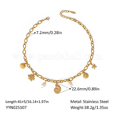 Европейские океанские подвески из нержавеющей стали с жемчугом IA7525-2-1