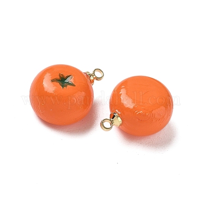 Подвески из непрозрачной смолы с изображением фруктов RESI-D312-07C-G-1