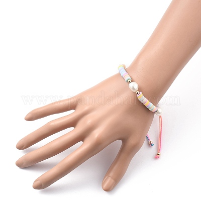 Регулируемые нейлоновые шнур плетеный браслеты из бисера BJEW-JB05490-03-1