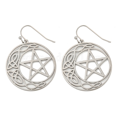 Серьги-подвески из нержавеющей стали 304 EJEW-F338-04P-01-1