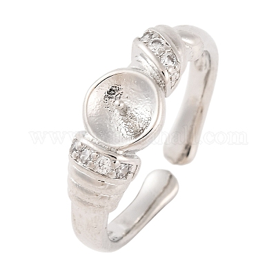 Покрытие стойки латунь прозрачный кубический цирконий компоненты манжеты RJEW-M177-01P-1