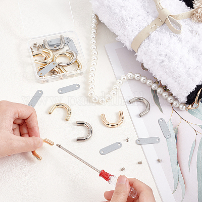 12 комплект 3-цветных пряжек-соединителей с D-образным кольцом для сумки&nbsp;FIND-WR0006-54-1