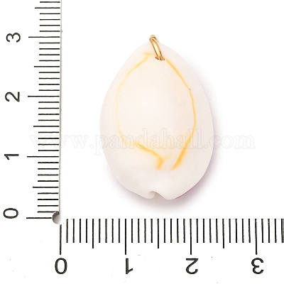 Кулоны с натуральными ракушками каури с принтом STAS-Z168-03G-07-1