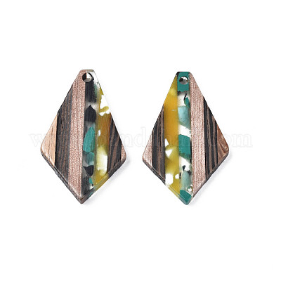 Подвески из прозрачной смолы и ореха RESI-N025-024-1