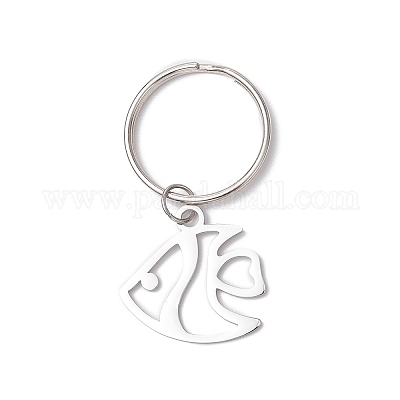 Брелки из нержавеющей стали 304 с тематикой океана KEYC-JKC01213-02-1