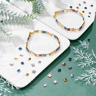 120шт 6 цвета гальванических стеклянных бусин SEED-AR0001-04-1