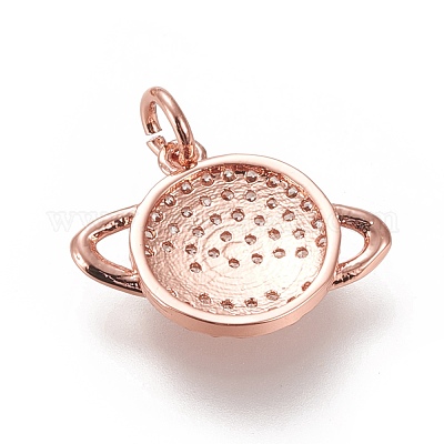 Латунные микропаве прозрачные подвески с фианитом ZIRC-L091-058RG-1