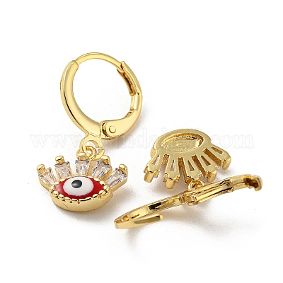 Серьги с подвесками из латуни с покрытием из настоящего 18-каратного золота EJEW-A033-11G-03-1