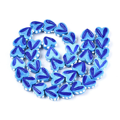 Непрозрачные нити бусин лэмпворк ручной работы LAMP-T017-20-B08-1