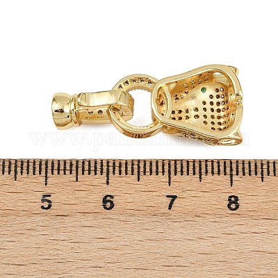 Латунные микро проложить кубического циркония раз за застежками ZIRC-L062-K01-G-1-1