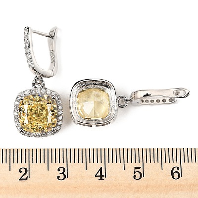 925 серьги-кольца из стерлингового серебра с микропаве из кубических цирконий EJEW-F371-01A-02-1