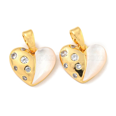 Латунные микропаве прозрачные подвески с фианитом KK-P275-16G-1