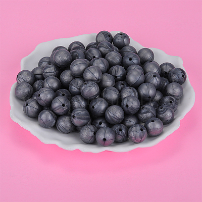 Круглые силиконовые фокусные бусины SI-JX0046A-12-1